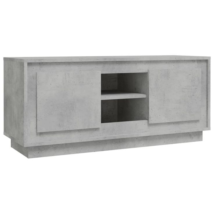 TV-taso betoninharmaa 102x35x45 cm tekninen puu (19864)