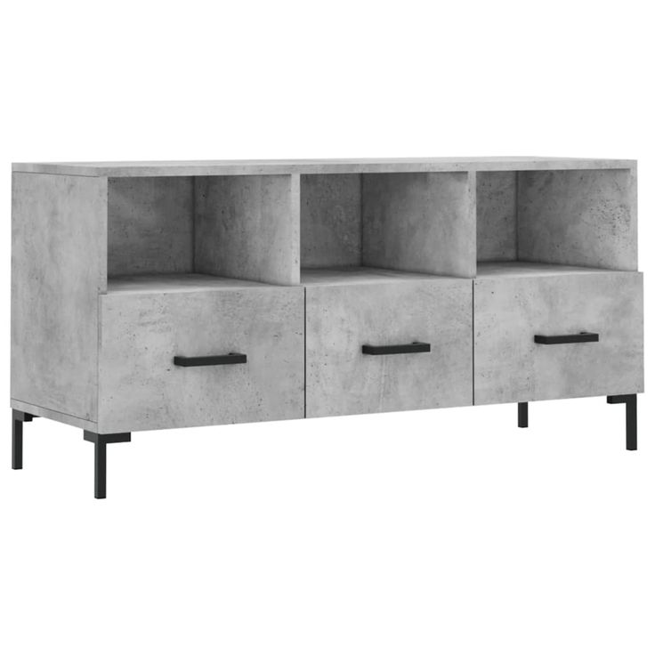 TV-taso betoninharmaa 102x36x50 cm tekninen puu (29040)