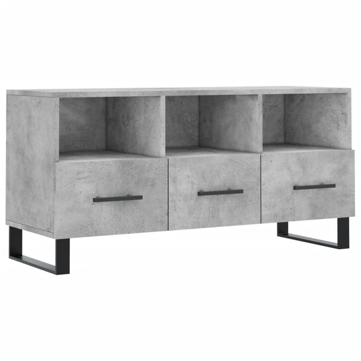TV-taso betoninharmaa 102x36x50 cm tekninen puu (29064)