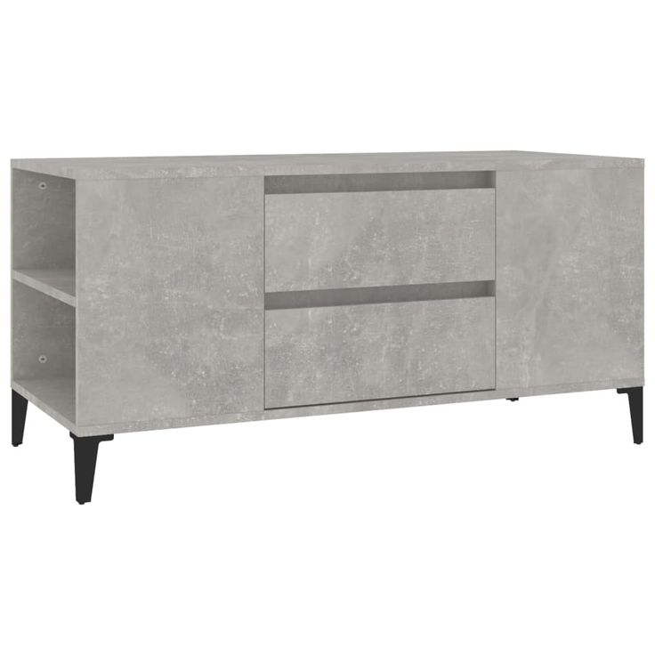 TV-taso betoninharmaa 102x44,5x50 cm tekninen puu (19608)