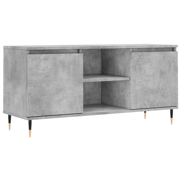 TV-taso betoninharmaa 104x35x50 cm tekninen puu (27008)