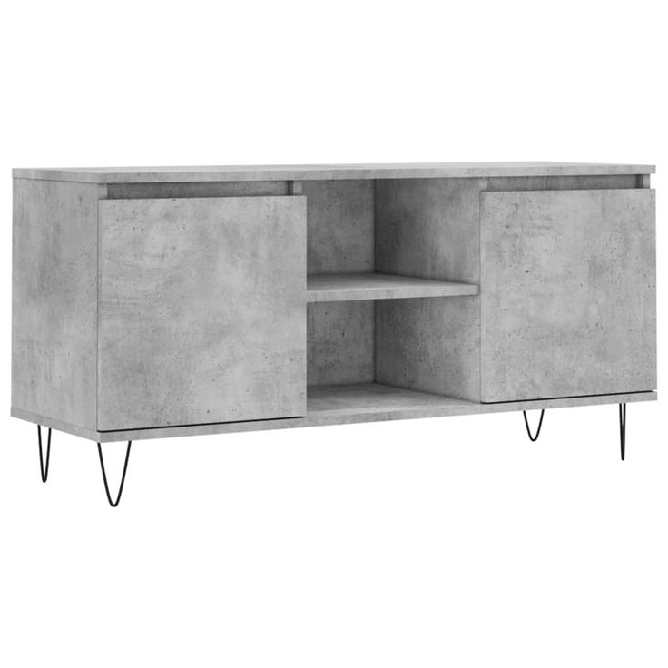 TV-taso betoninharmaa 104x35x50 cm tekninen puu (27016)