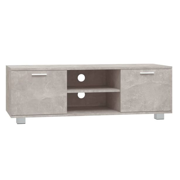 TV-taso betoninharmaa 120x40,5x35 cm tekninen puu (42618)