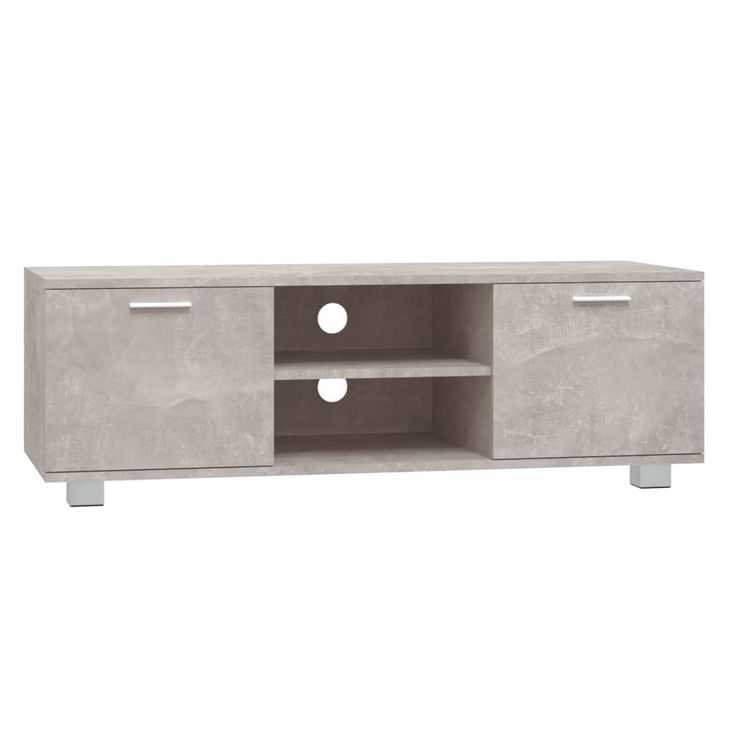 TV-taso betoninharmaa 120x40,5x35 cm tekninen puu (42618)
