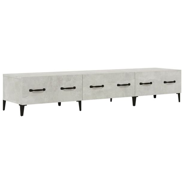 TV-taso betoninharmaa 150x34,5x30 cm tekninen puu (12649)
