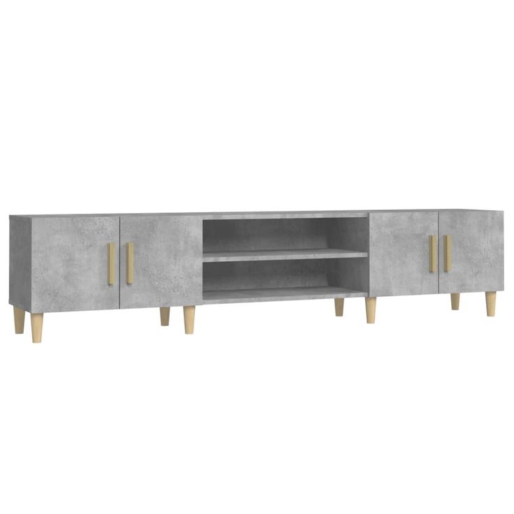 TV-taso betoninharmaa 180x31,5x40 cm tekninen puu (16260)