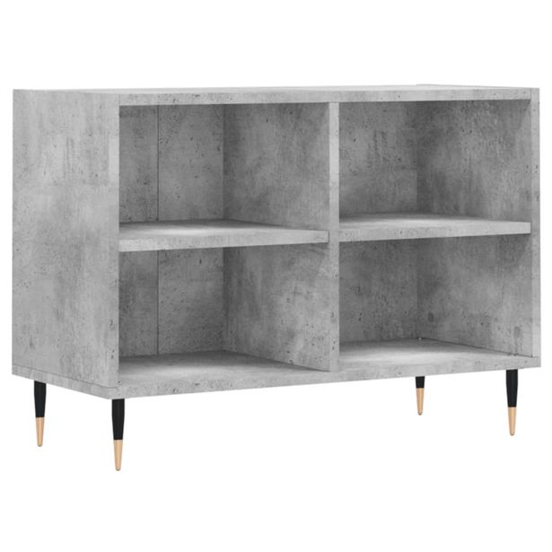 TV-taso betoninharmaa 69,5x30x50 cm tekninen puu (26960)