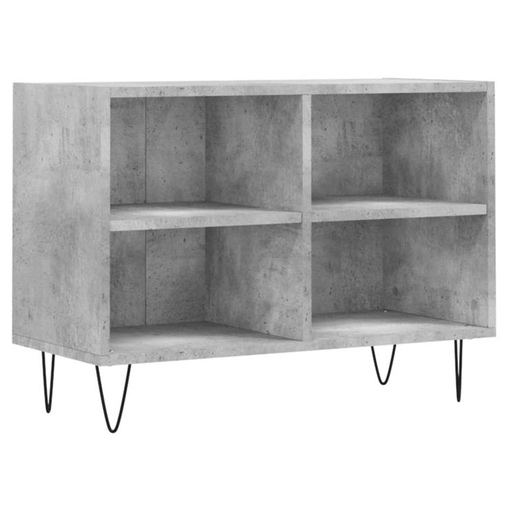 TV-taso betoninharmaa 69,5x30x50 cm tekninen puu (26968)