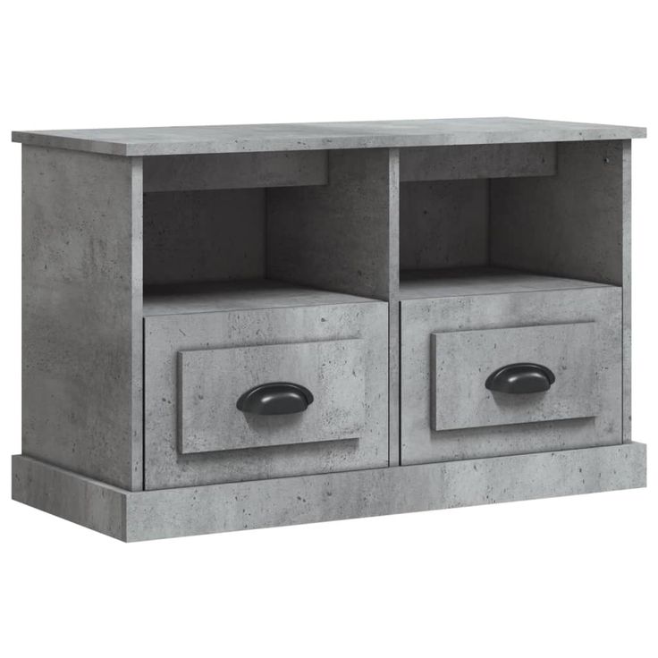 TV-taso betoninharmaa 80x35x50 cm tekninen puu (16284)