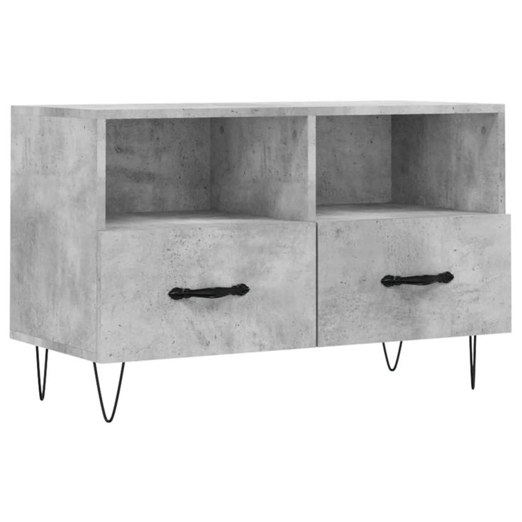 TV-taso betoninharmaa 80x36x50 cm tekninen puu (28968)