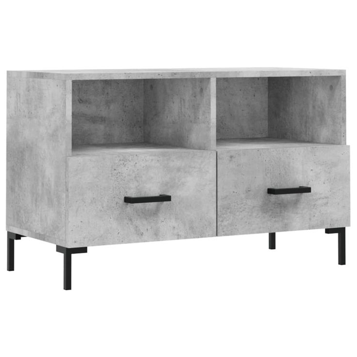 TV-taso betoninharmaa 80x36x50 cm tekninen puu (28976)