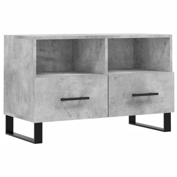 TV-taso betoninharmaa 80x36x50 cm tekninen puu (29000)