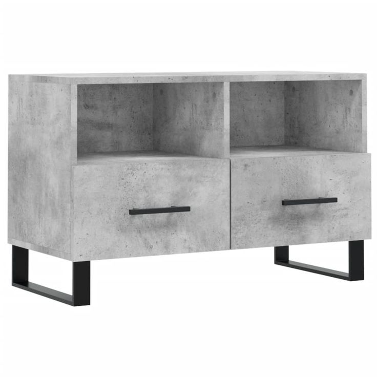 TV-taso betoninharmaa 80x36x50 cm tekninen puu (29000)