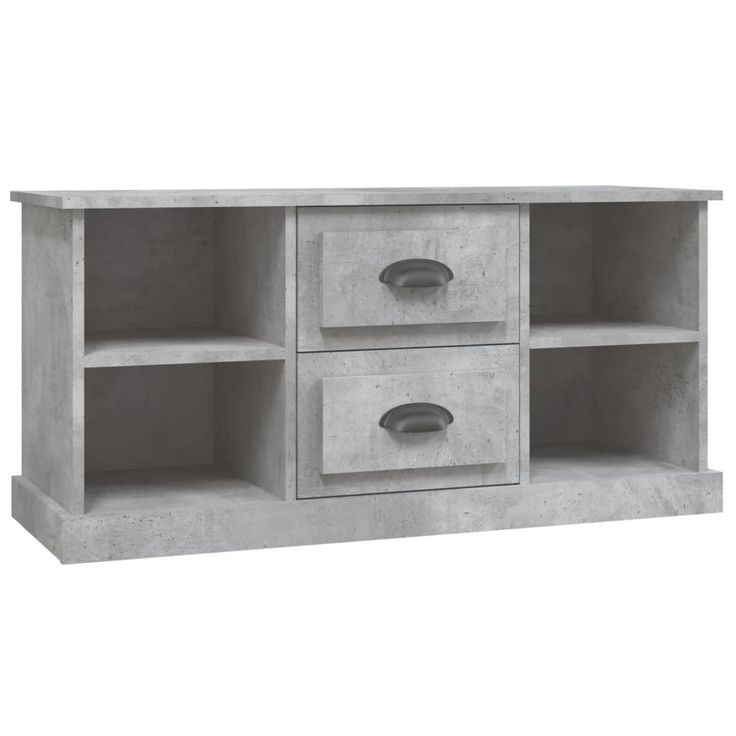 TV-taso betoninharmaa 99,5x35,5x48 cm tekninen puu (16276)