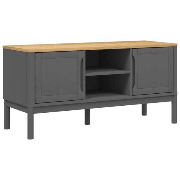 TV-taso FLORO harmaa 114x43x55 cm täysi mänty (74016)
