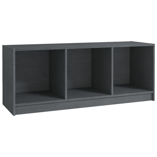 TV-taso harmaa 104x33x41 cm täysi mänty (09962)