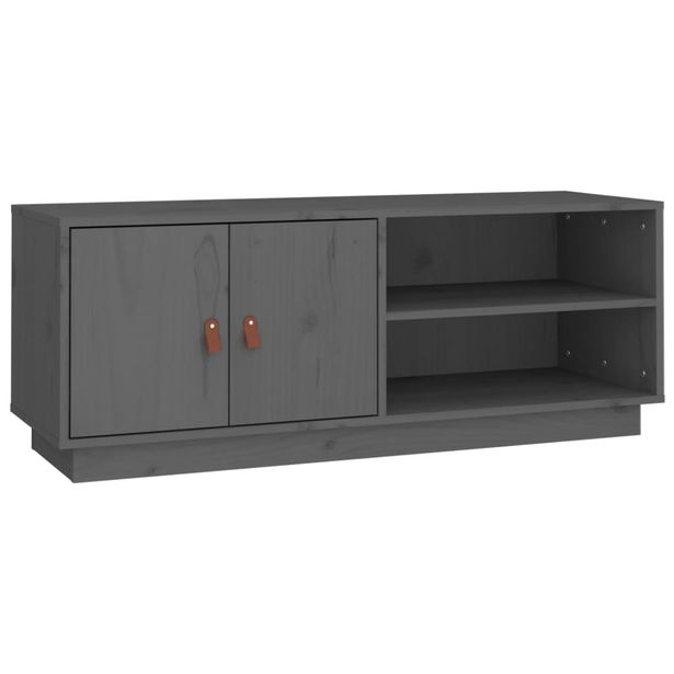 TV-taso harmaa 105x34x40 cm täysi mänty (18222)
