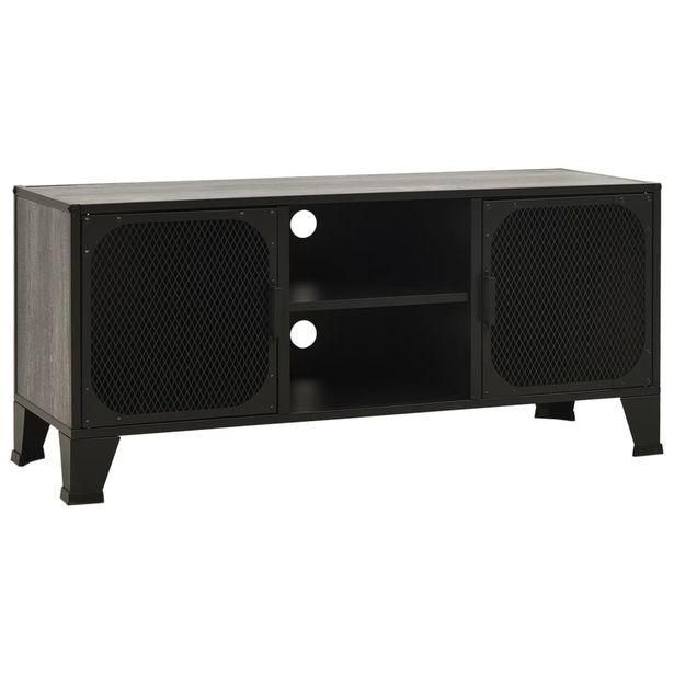 TV-taso harmaa 105x36x47 cm metalli ja MDF (35910)