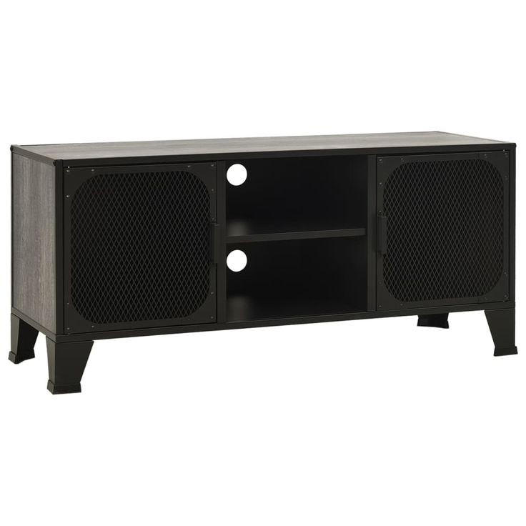 TV-taso harmaa 105x36x47 cm metalli ja MDF (35910)