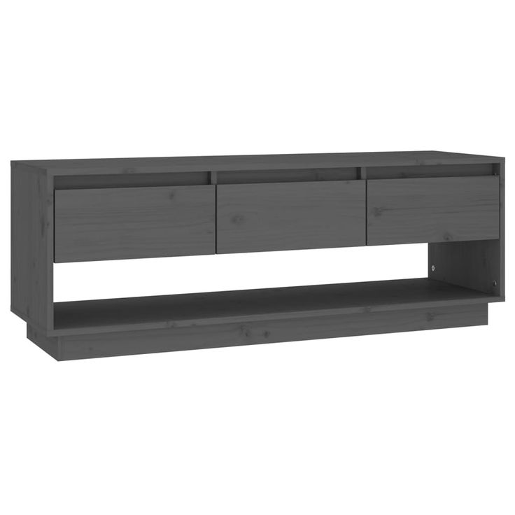TV-taso harmaa 110,5x34x40 cm täysi mänty (13846)