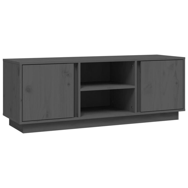 TV-taso harmaa 110x35x40,5 cm täysi mänty (14476)