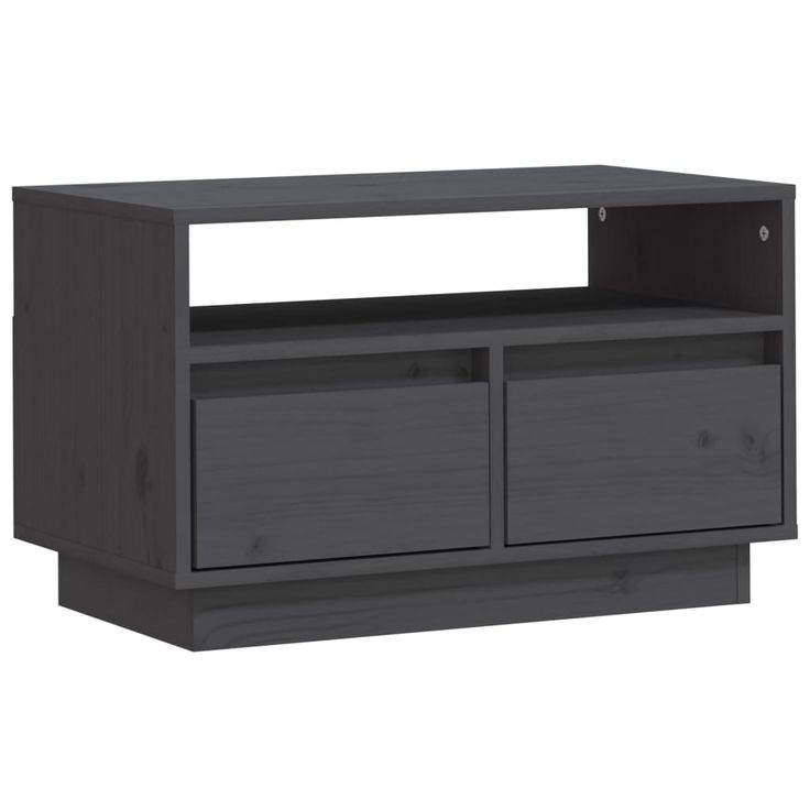 TV-taso harmaa 60x35x37 cm täysi mänty (13427)