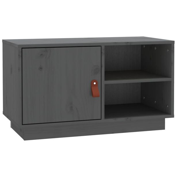 TV-taso harmaa 70x34x40 cm täysi mänty (18237)