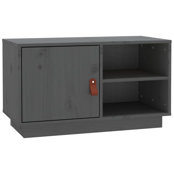 TV-taso harmaa 70x34x40 cm täysi mänty (18237)