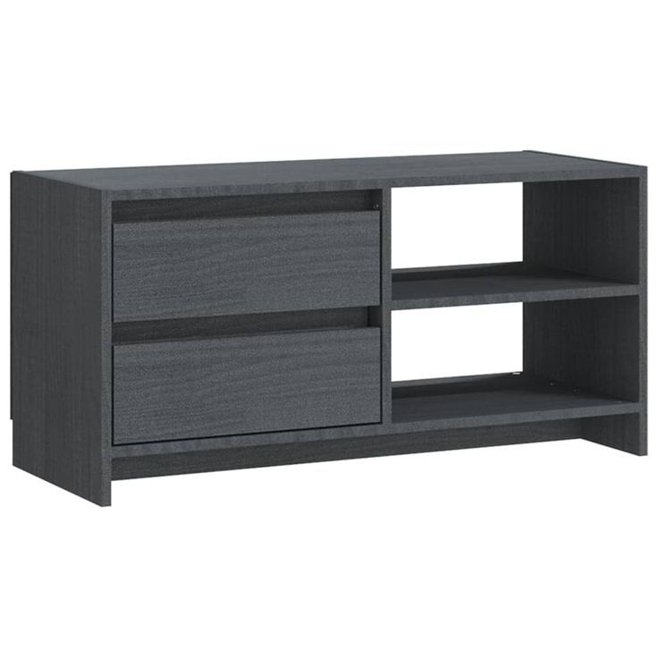 TV-taso harmaa 80x31x39 cm täysi mänty (09896)