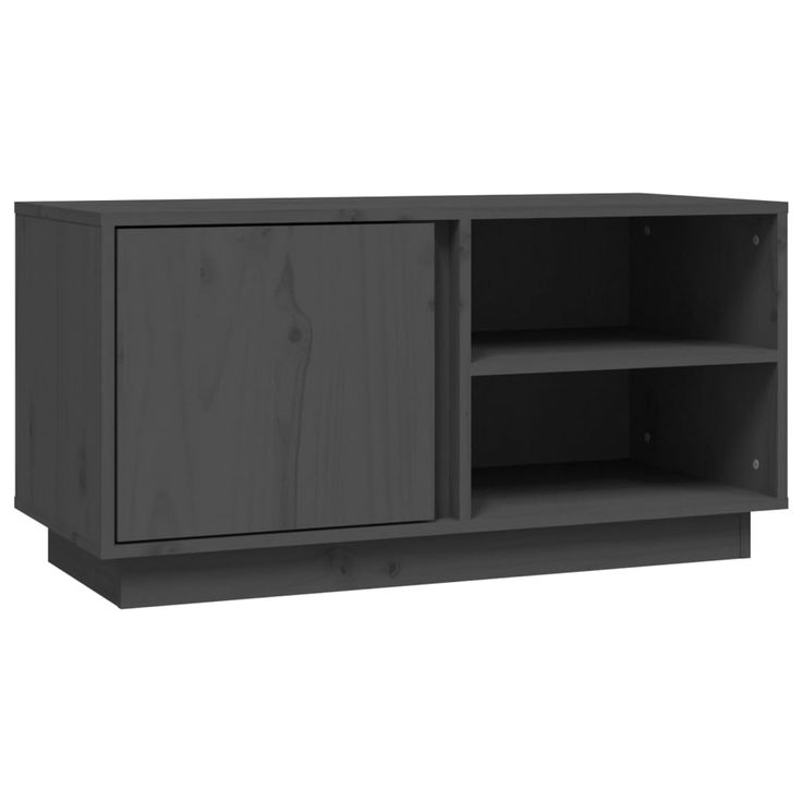 TV-taso harmaa 80x35x40,5 cm täysi mänty (14466)