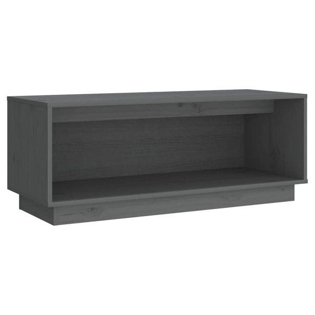 TV-taso harmaa 90x35x35 cm täysi mänty (13831)