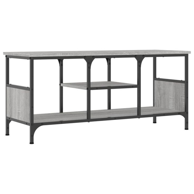 TV-taso harmaa Sonoma 100x35x45 cm tekninen puu ja rauta (31801)