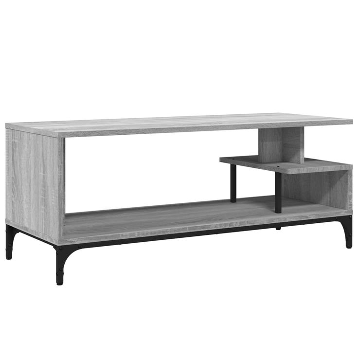 TV-taso harmaa Sonoma 102x40x41 cm tekninen puu ja teräs (42414)