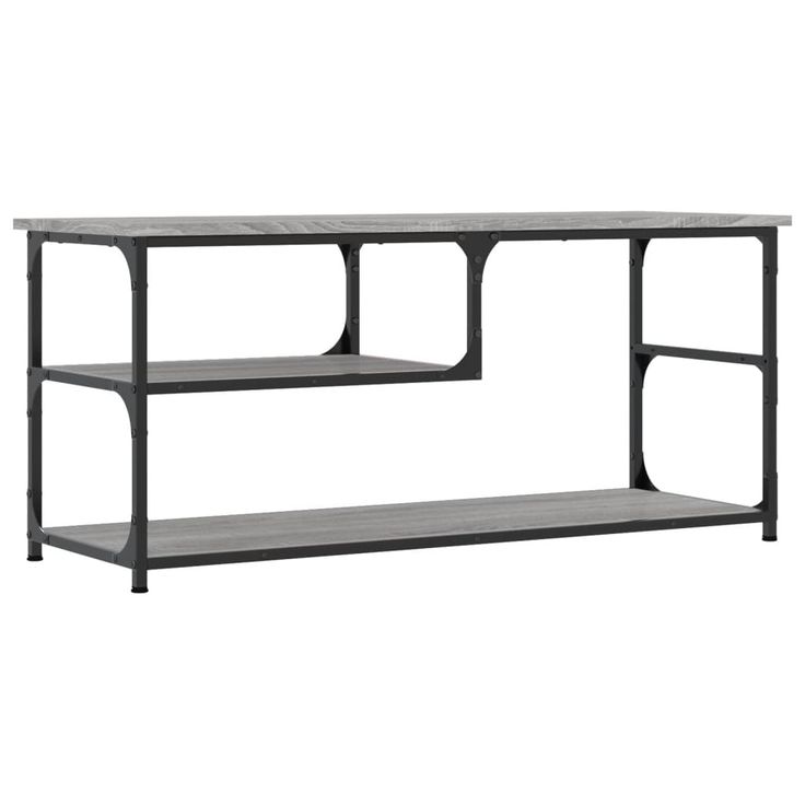 TV-taso harmaa Sonoma 103x38x46,5 cm tekninen puu ja teräs (31826)