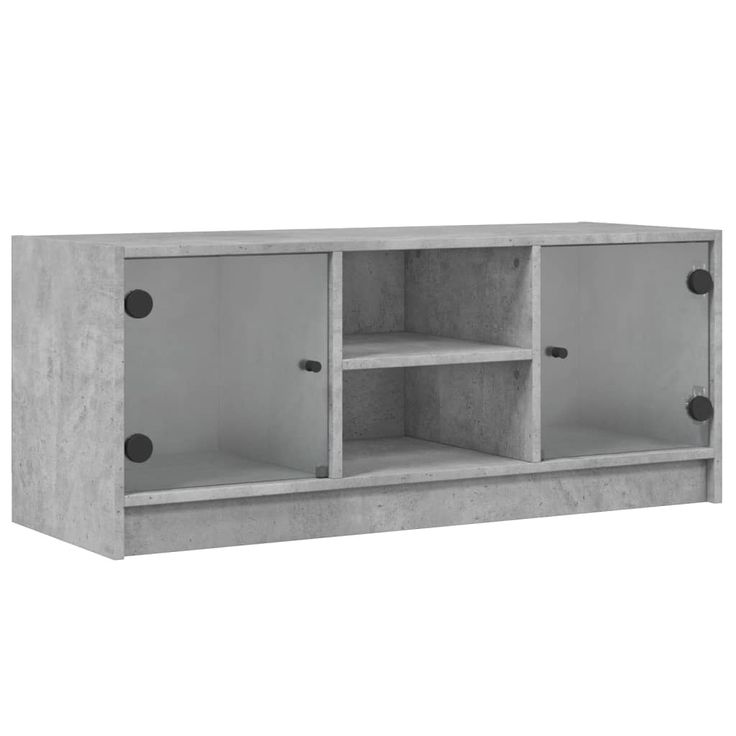 TV-taso lasiovilla betoninharmaa 102x37x42 cm (36374)