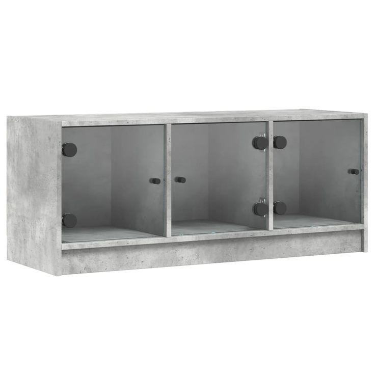 TV-taso lasiovilla betoninharmaa 102x37x42 cm (36409)