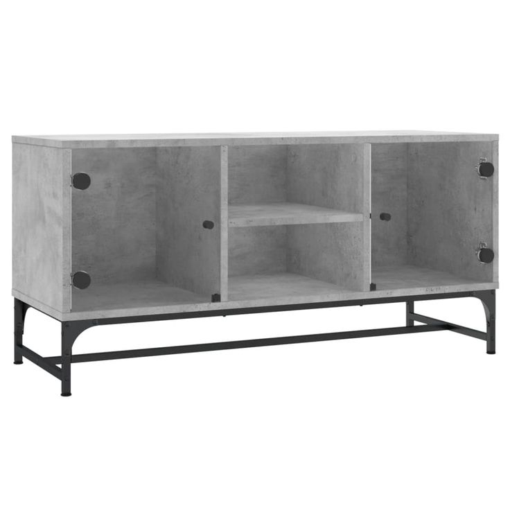 TV-taso lasiovilla betoninharmaa 102x37x50 cm (36535)