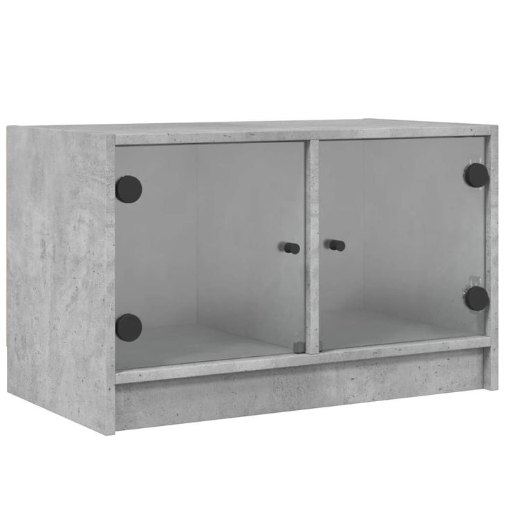 TV-taso lasiovilla betoninharmaa 68x37x42 cm (36360)