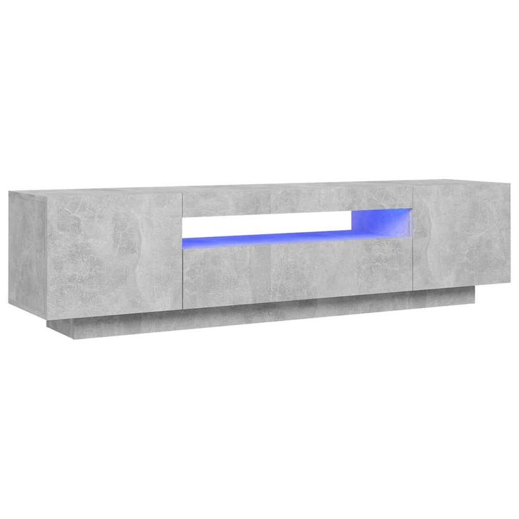 TV-taso LED-valoilla betoninharmaa 160x35x40 cm (04431)