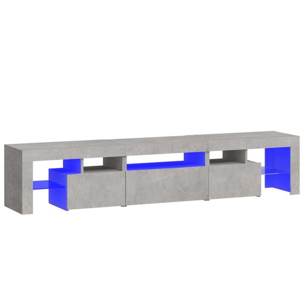 TV-taso LED-valoilla betoninharmaa 200x36,5x40 cm (52813)