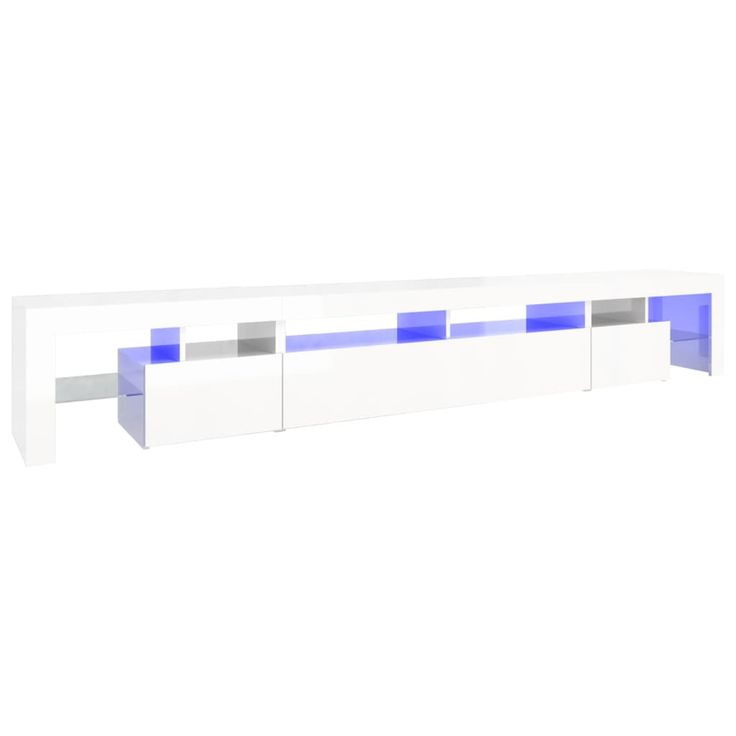 TV-taso LED-valoilla korkeakiilto valkoinen 260x36,5x40 cm (52782)
