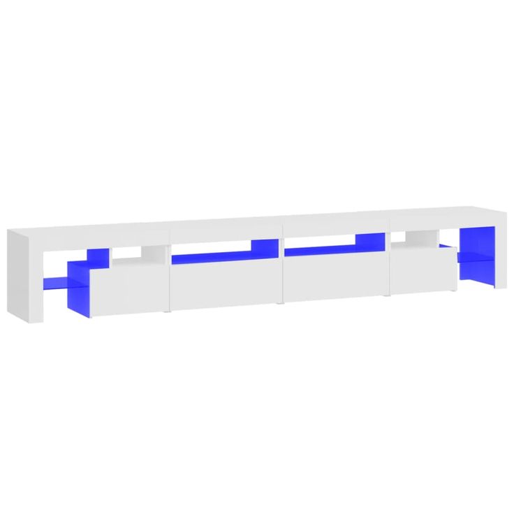TV-taso LED-valoilla korkeakiilto valkoinen 260x36,5x40 cm (52822)