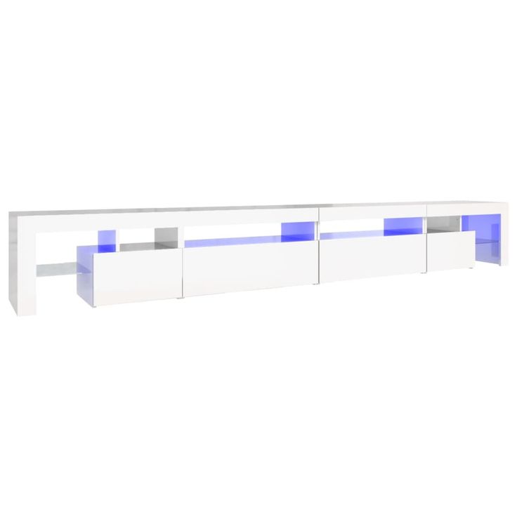 TV-taso LED-valoilla korkeakiilto valkoinen 290x36,5x40 cm (52806)