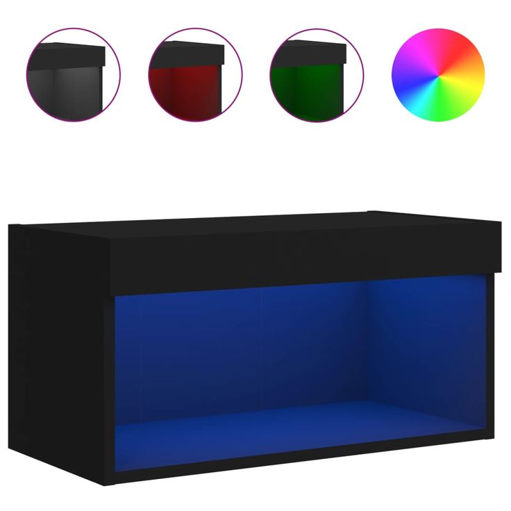 TV-taso LED-valoilla musta 60x30x30 cm (37129)