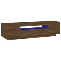 TV-taso LED-valoilla ruskea tammi 160x35x40 cm (15728)