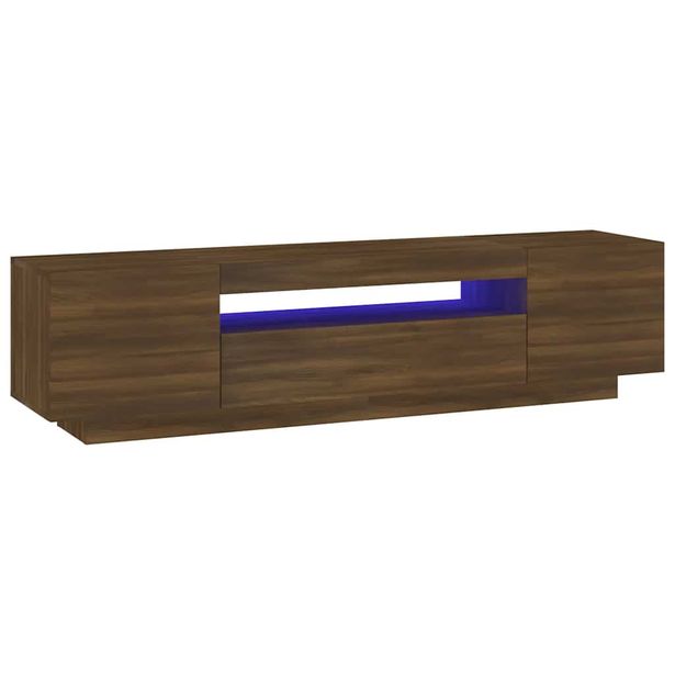 TV-taso LED-valoilla ruskea tammi 160x35x40 cm (15728)
