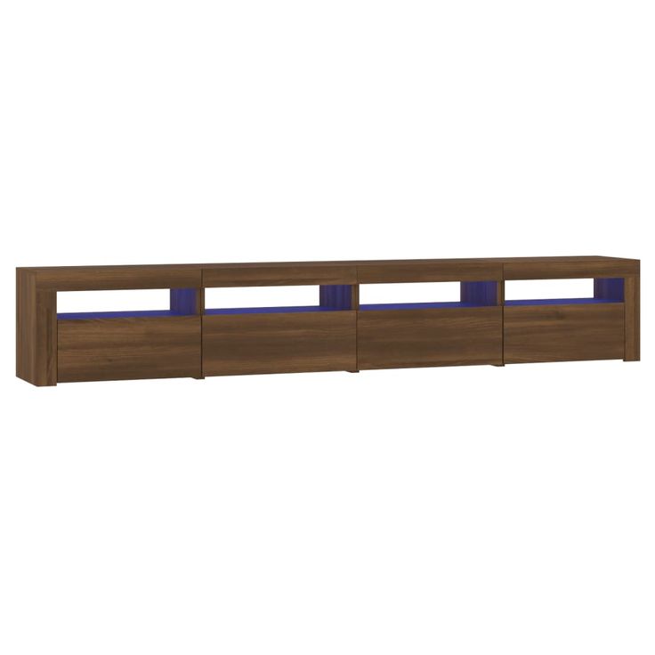 TV-taso LED-valoilla ruskea tammi 240x35x40 cm (52769)