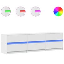 TV-taso LED-valoilla valkoinen 180x34x50 cm tekninen puu (07926)