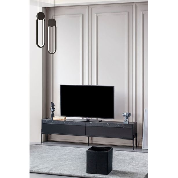TV-taso Linento Furniture Beskar, musta