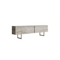 TV-taso Linento Furniture Luxe, marmorijäljitelmä/kulta, Verkkokaupan poistotuote